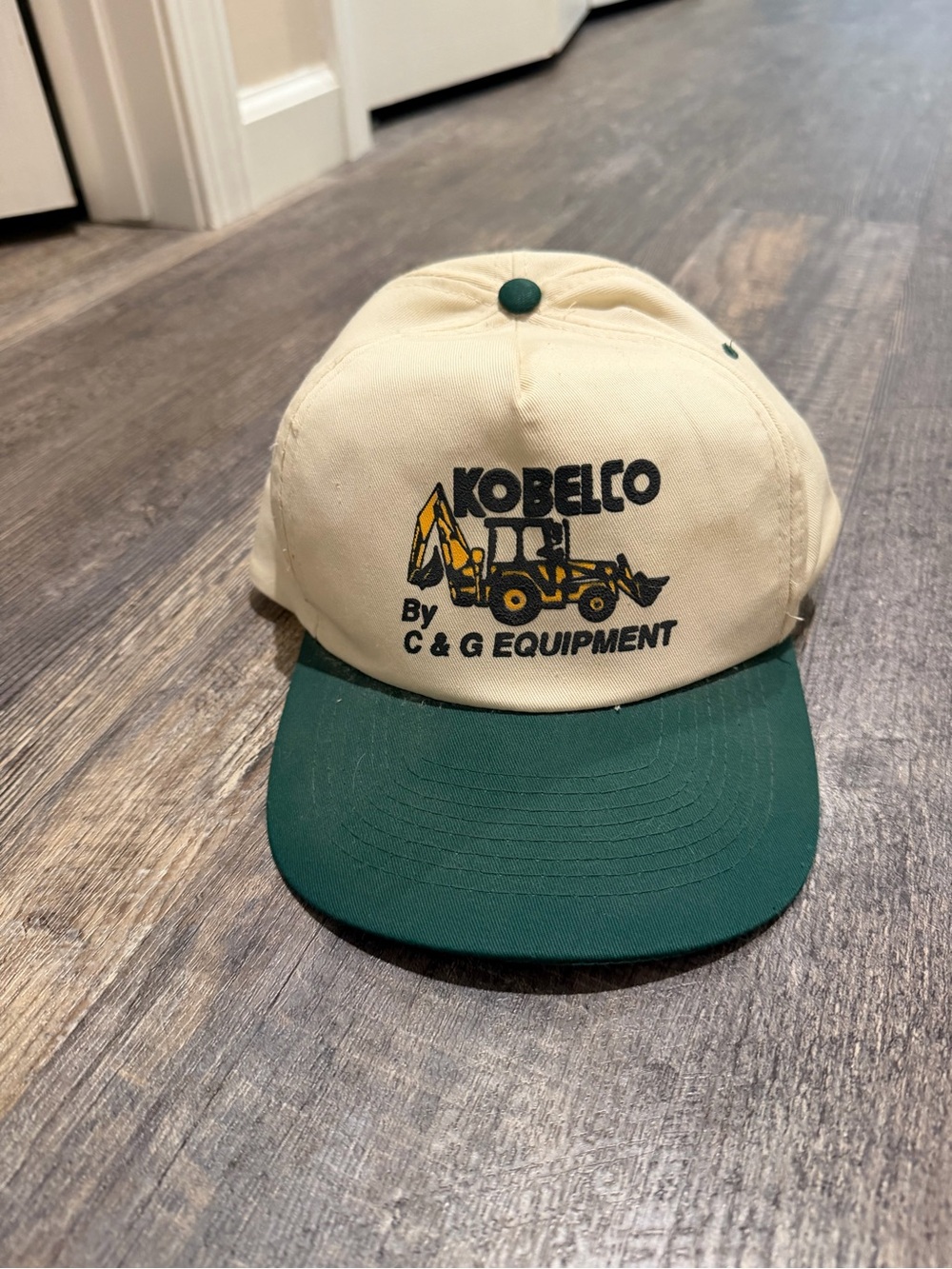 Vintage Construction Farmer Tractor Trucker Hat Cap - Kobelco C&G Equipment